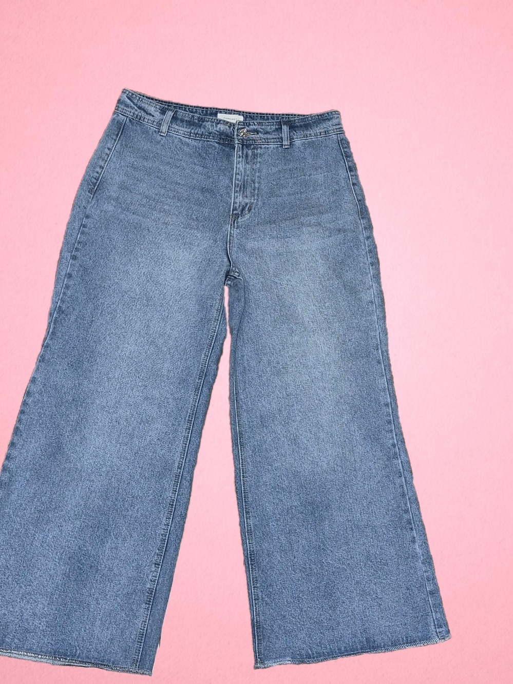 Forcast Wide Leg High-Rise Women's Jeans in Medium Blue